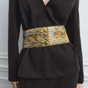 Zara Yellow Studded Belt